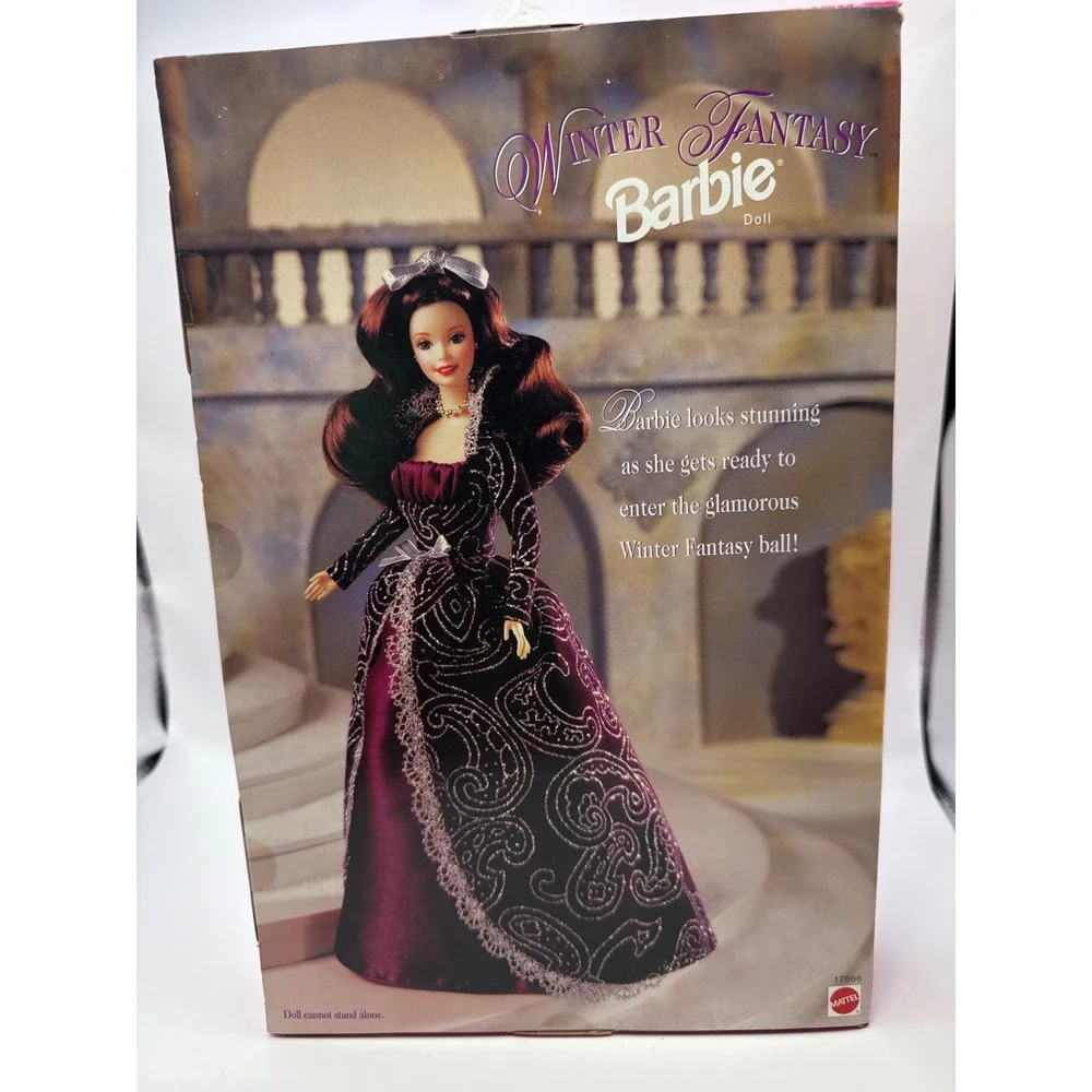Mattel Winter Fantasy Barbie Special Edition 1996 Brunette Burgundy Gown 17666